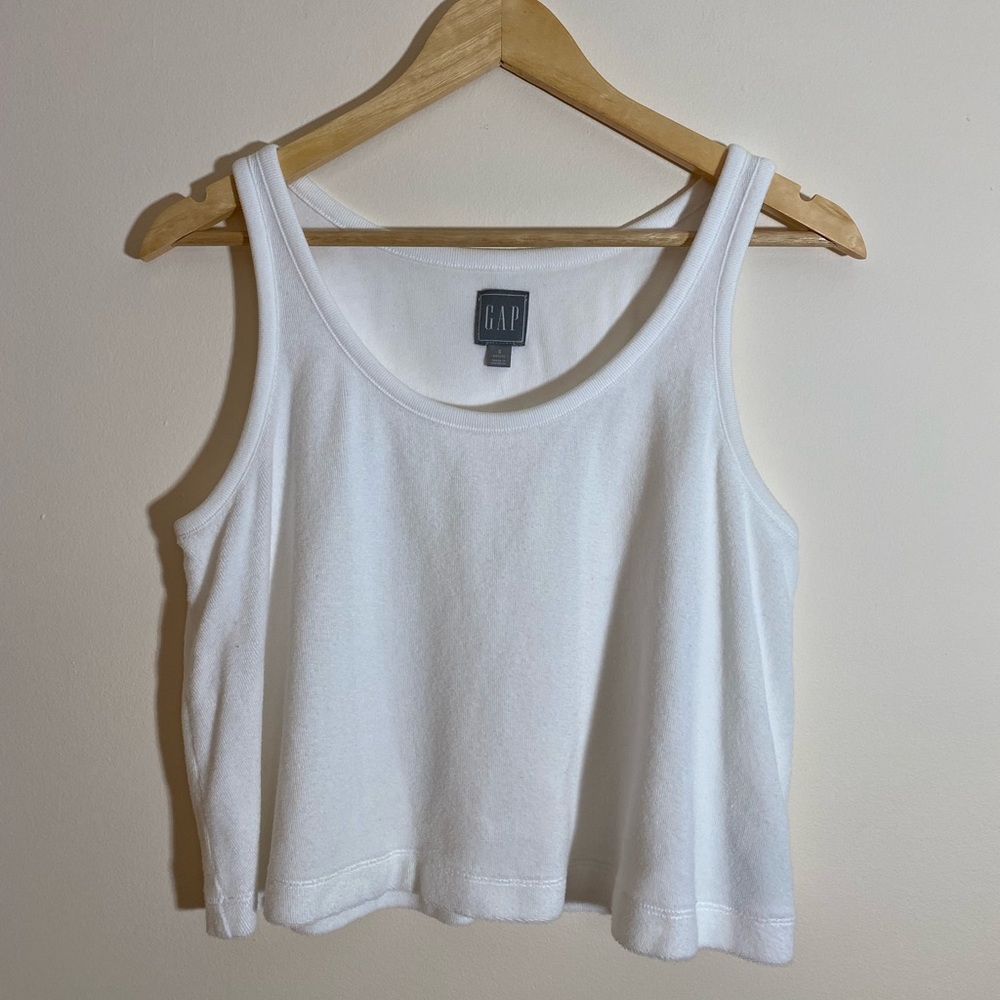 GAP White Terry Cloth Tank Top Size Small Petite